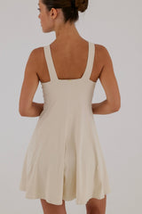 CREAM A-LINE DRESS