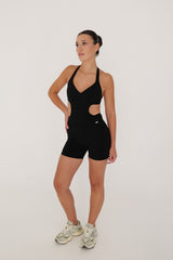 BLACK CUT-OUT DETAIL ROMPER