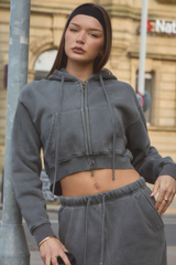 CROPPED ZIP HOODIE