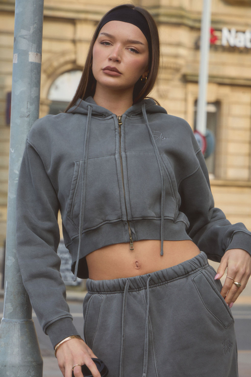 CROPPED ZIP HOODIE