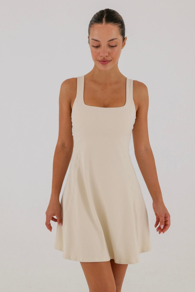 CREAM A-LINE DRESS