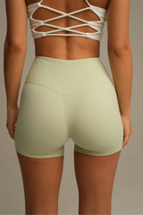 LIGHT GREEN HIGH-WAISTED SHORT