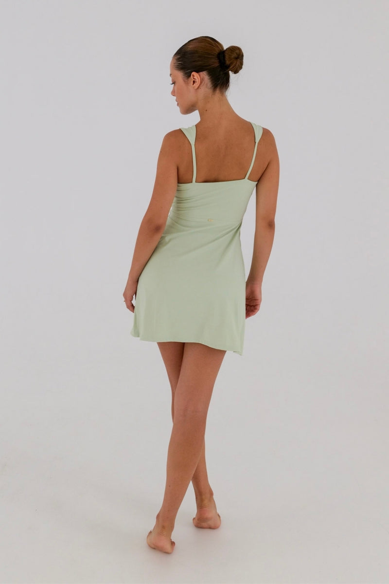 LIGHT GREEN FITTED TANK DRESS