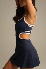 NAVY BLUE CUTOUT DRESS