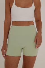 LIGHT GREEN HIGH-WAISTED SHORT