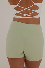 LIGHT GREEN HIGH-WAISTED SHORT