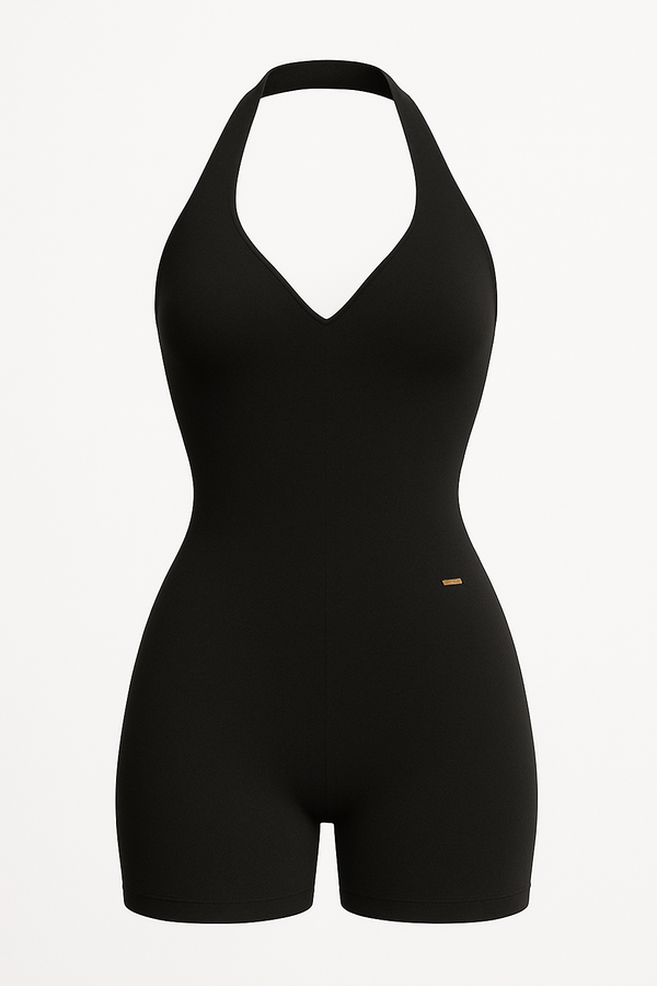 BLACK CUT-OUT DETAIL ROMPER